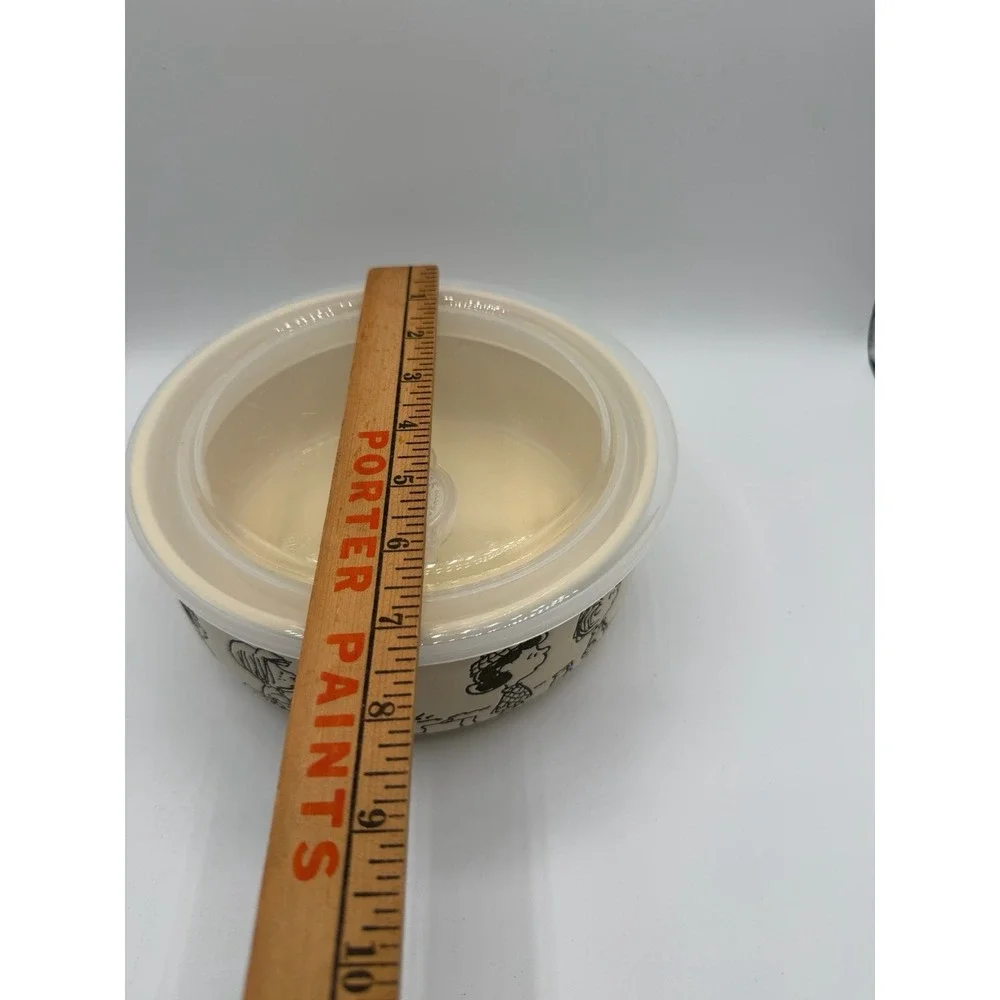Peanuts Snoopy & Gang School Day Large Ceramic Covered Bowl Vented Lid Zrike